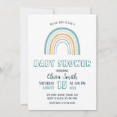 Invitation Baby shower arc-en-ciel bébé Boy Boho (Devant)
