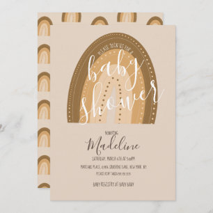 Invitation Baby shower Arc-en-ciel Bohème Tons Chauds