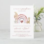 Invitation Baby shower arc-en-ciel Boho (Debout devant)