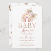 Invitation Baby shower arc-en-ciel Boho (Devant / Derrière)