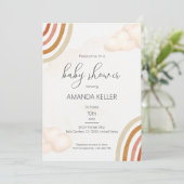 Invitation Baby shower arc-en-ciel Boho (Debout devant)