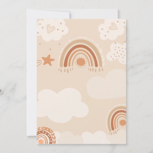 Invitation Baby shower arc-en-ciel Boho (Dos)