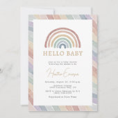 Invitation Baby shower arc-en-ciel Boho (Devant)