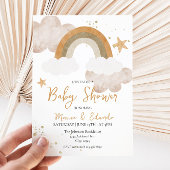 Invitation Baby shower arc-en-ciel Boho