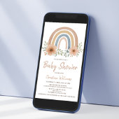 Invitation Baby shower arc-en-ciel Boho