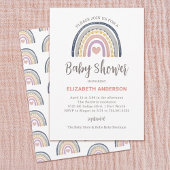 Invitation Baby shower arc-en-ciel Boho