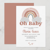 Invitation Baby shower arc-en-ciel Boho (Devant / Derrière)