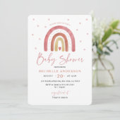 Invitation Baby shower arc-en-ciel Boho (Debout devant)