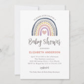 Invitation Baby shower arc-en-ciel Boho (Devant)