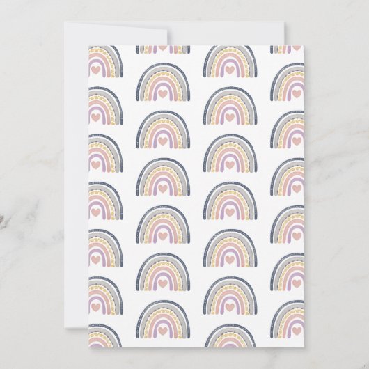 Invitation Baby shower arc-en-ciel Boho (Dos)