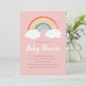Invitation Baby shower arc-en-ciel Boho (Debout devant)