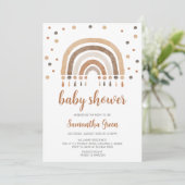 Invitation Baby shower arc-en-ciel Boho (Debout devant)