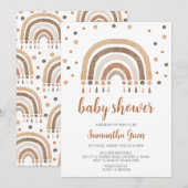 Invitation Baby shower arc-en-ciel Boho (Devant / Derrière)