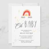 Invitation Baby shower arc-en-ciel Boho Cute (Devant)