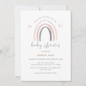 Invitation Baby shower arc-en-ciel Boho neutre pour les femme (Devant)
