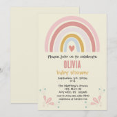 Invitation Baby shower arc-en-ciel Boho | Personna (Devant / Derrière)