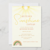 Invitation Baby shower arc-en-ciel Boho Sunshine (Devant)