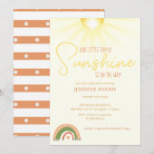 Invitation Baby shower arc-en-ciel Boho Sunshine (Devant / Derrière)