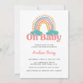 Invitation Baby shower arc-en-ciel coloré (Devant)