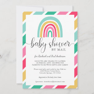 Invitation Baby shower Arc-en-ciel coloré par courrier