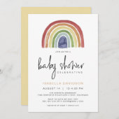 Invitation BABY SHOWER arc-en-ciel couleur ASHA (Devant / Derrière)