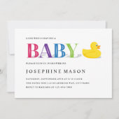Invitation Baby shower Arc-en-ciel en caoutchouc sophistiqué (Devant)