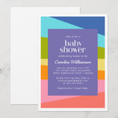 Invitation Baby shower arc-en-ciel géométrique Abstrait (Devant / Derrière)