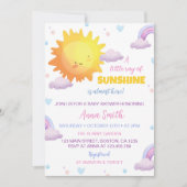 Invitation Baby shower arc-en-ciel Little Sunshine (Devant)