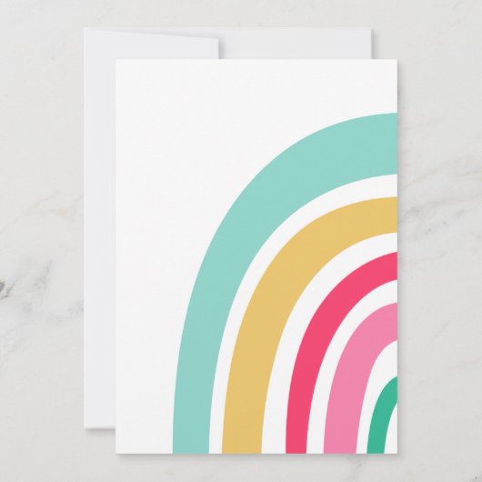 Invitation Baby shower Arc-en-ciel lumineux moderne pour fill (Dos)