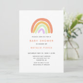 Invitation Baby shower arc-en-ciel mignon minimaliste (Debout devant)
