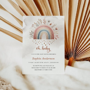 Invitation Baby shower arc-en-ciel mignon Oh Baby Boho