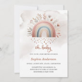 Invitation Baby shower arc-en-ciel mignon Oh Baby Boho (Devant)