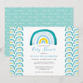 Invitation Baby-Shower Arc-en-Ciel Moderne (Devant / Derrière)
