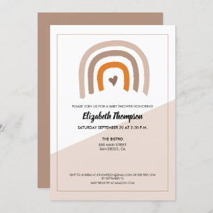 Invitation Baby shower Arc-en-ciel moderne neutre pour les fe