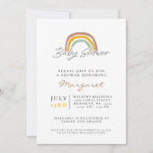 Invitation Baby shower arc-en-ciel neutre (Devant)