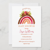 Invitation Baby shower arc-en-ciel Orange Terracotta Boho (Devant)