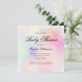 Invitation Baby shower arc-en-ciel Pastel (Debout devant)