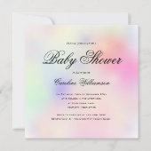 Invitation Baby shower arc-en-ciel Pastel (Devant)