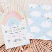 Invitation Baby shower arc-en-ciel Pastel