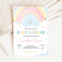 Baby shower arc-en-ciel Pastel