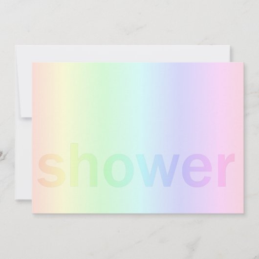 Invitation Baby shower arc-en-ciel Pastel (Devant)