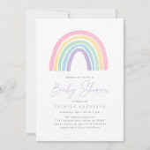 Invitation Baby shower arc-en-ciel Pastel Pink Boho (Devant)