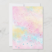 Invitation Baby shower arc-en-ciel Pastel Unicorn (Dos)