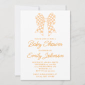 Invitation Baby Shower Arc-en-ciel Rose et Blanc à Damier (Devant)