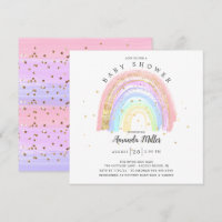 Baby shower arc-en-ciel rose or moderne