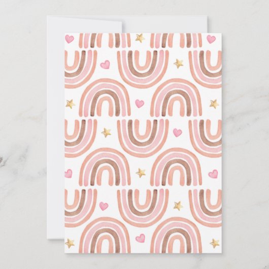 Invitation Baby shower arc-en-ciel rose Pampas Grass Boho (Dos)