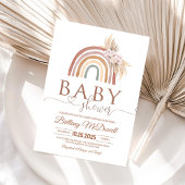 Invitation Baby shower arc-en-ciel rose Pampas Grass Boho