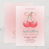 Invitation Baby shower arc-en-ciel rouge (Devant / Derrière)