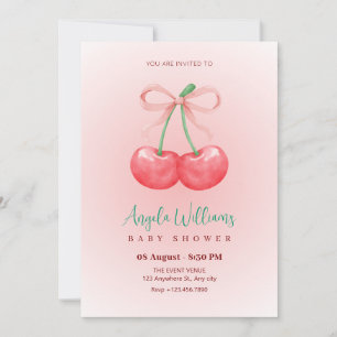 Invitation Baby shower arc-en-ciel rouge