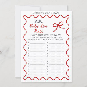 Invitation Baby Shower Arc-en-ciel Rouge - Nom éditable, 5x7